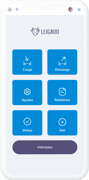 App que controla o painel de balanças de trato para vagão Misturador Forrageiro